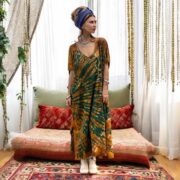 Plus Size Tie Dye Kaftan Dress: Handmade Boho Cotton Maxi with Pockets - Nora - Image 5