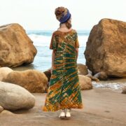Plus Size Tie Dye Kaftan Dress: Handmade Boho Cotton Maxi with Pockets - Nora - Image 3