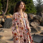 Boho Velvet Kimono Robe: Floral Cotton Duster, Plus Size Festival Coat - Mai - Image 10