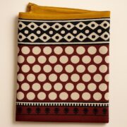 Hand Block Print Cotton Sarong: Boho Beach Cover Up, Golden Flora Scarf - Bichi - Image 8