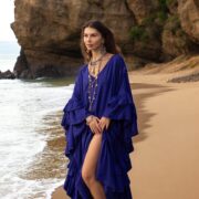 Plus Size Boho Kaftan Dress: Indigo Muse Rayon Gown - Wild Heart - Image 10