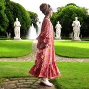 Plus Size Boho Floral Kaftan: Sunset Petal Rayon Maxi Dress - Wild Heart - Image 9