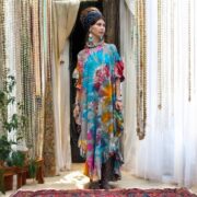 Plus Size Tie Dye Kaftan: Handmade Cotton Boho Maxi Dress - Ema - Image 5