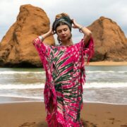 Plus Size Tie Dye Fringe Kaftan Dress: Handmade Boho Cotton Tunic - Arlo - Image 4