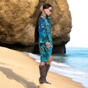 Plus Size Tie Dye Tunic Dress: Galaxy Ocean Vortex Cotton Kaftan - Image 5