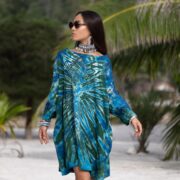 Plus Size Tie Dye Tunic Dress: Galaxy Ocean Vortex Cotton Kaftan - Image 10