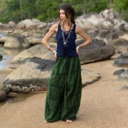 Boho Patchwork Cotton Harem Pants: Plus Size Festival Trousers- Spiritu