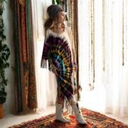 Boho Tie Dye Fringe Tunic Dress: Handmade Cotton Kaftan Cover Up - Arlo - Image 9
