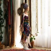 Boho Tie Dye Fringe Tunic Dress: Handmade Cotton Kaftan Cover Up - Arlo - Image 10