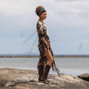 Hand-Dyed Tie-Dye Fringe Kaftan Dress: Plus Size Boho Festival Poncho - Arlo - Image 2