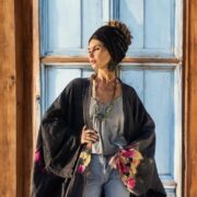 Tie Dye Kimono Duster: Boho Patchwork Cotton Robe - Veda - Image 10