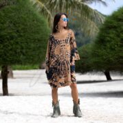 Boho Tie-Dye Tunic Dress: Handmade Cotton Caftan Kimono with Pockets - Galaxy - Image 9