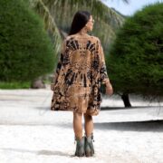 Boho Tie-Dye Tunic Dress: Handmade Cotton Caftan Kimono with Pockets - Galaxy - Image 10