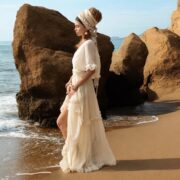 Sheer Cotton Voile Maxi Dress: Boho Beach Wedding Gown - Beata - Image 8