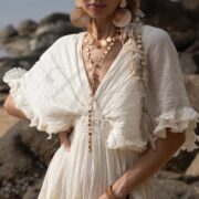Sheer Cotton Voile Maxi Dress: Boho Beach Wedding Gown - Beata - Image 7