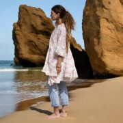 Embroidered Cotton Boho Tunic Dress: Plus Size Babydoll Kaftan - Bellina - Image 6