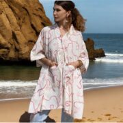 Embroidered Cotton Boho Tunic Dress: Plus Size Babydoll Kaftan - Bellina - Image 8