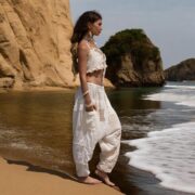 Lace Patchwork Harem Pants: Cream Cotton Boho Festival Trousers - Spiritu - Image 7