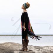 Rainbow Tie-Dye Fringe Tunic Dress: Handmade Boho Cotton Kaftan, Plus Size Inclusive - Arlo - Image 2