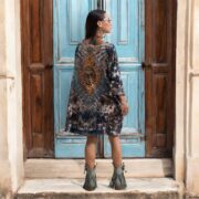 Plus Size Tie-Dye Cotton Caftan: Boho Festival Tunic Dress - Galaxy - Image 7