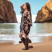 Hand-Dyed Tie-Dye Cotton Kaftan Dress: Boho Festival Tunic - Ninive - Image 7