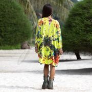 Plus Size Tie-Dye Caftan: Handmade Cotton Boho Kimono Dress with Pockets - Galaxy - Image 3