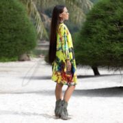 Plus Size Tie-Dye Caftan: Handmade Cotton Boho Kimono Dress with Pockets - Galaxy - Image 2