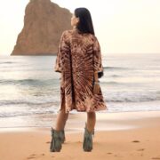 Boho Tie-Dye Cotton Tunic Dress: Plus Size Festival Kaftan - Ninive - Image 9