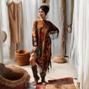 Handmade Tiedye Cotton Poncho: Boho Fringe Festival Wear - Arlo - Image 5