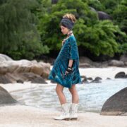 Handmade Tie-Dye Cotton Caftan Dress: Plus Size Boho Tunic Top - Celestia - Image 6