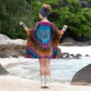 Plus Size Tie-Dye Caftan Dress: Handmade Boho Cotton Tunic - Mystic Heartburst - Celestia - Image 8