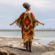 Plus Size Tie-Dye Fringe Tunic: Boho Festival Cotton Kaftan - Arlo - Image 3