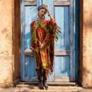 Plus Size Tie-Dye Fringe Tunic: Boho Festival Cotton Kaftan - Arlo - Image 5
