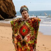 Plus Size Tie-Dye Fringe Tunic: Boho Festival Cotton Kaftan - Arlo - Image 10