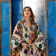 Plus Size Velvet Kimono Duster: Onyx Mandala Boho Robe - Harper Jade - Image 6