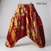 Reversible Kantha Quilted Harem Pants: Boho Festival Lounge Wear - Spiritu - Image 6