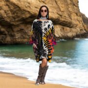 Handmade Galaxy Tie-Dye Tunic Dress: Boho Cotton Caftan Kimono - Image 5