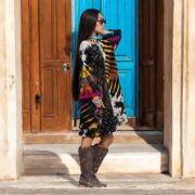 Handmade Galaxy Tie-Dye Tunic Dress: Boho Cotton Caftan Kimono - Image 2