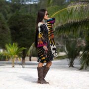 Handmade Galaxy Tie-Dye Tunic Dress: Boho Cotton Caftan Kimono - Image 8
