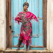 Plus Size Tie Dye Fringe Kaftan Dress: Handmade Boho Cotton Tunic - Arlo - Image 5