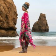 Plus Size Tie Dye Fringe Kaftan Dress: Handmade Boho Cotton Tunic - Arlo - Image 2