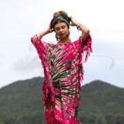 Plus Size Tie Dye Fringe Kaftan Dress: Handmade Boho Cotton Tunic - Arlo - Image 10