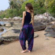 Plus Size Patchwork Harem Pants: Mystic Grove Boho Cotton Trousers - Spiritu - Image 9