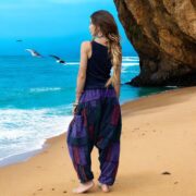 Plus Size Patchwork Harem Pants: Mystic Grove Boho Cotton Trousers - Spiritu - Image 3