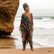 Plus Size Boho Tie-Dye Fringe Tunic Dress: Handmade Cotton Kaftan - Arlo - Image 9