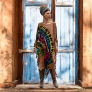 Plus Size Boho Tie-Dye Fringe Tunic Dress: Handmade Cotton Kaftan - Arlo - Image 5