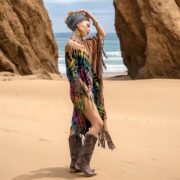 Plus Size Boho Tie-Dye Fringe Tunic Dress: Handmade Cotton Kaftan - Arlo - Image 10