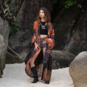 Vintage Silk Kimono Duster: Upcycled Boho Patchwork Robe - MAI