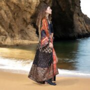 Vintage Silk Kimono Duster: Upcycled Boho Patchwork Robe - MAI - Image 6