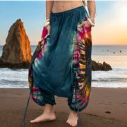 Tie Dye Harem Pants: Boho Cotton Festival Trousers, Plus Size - Vibra - Image 10